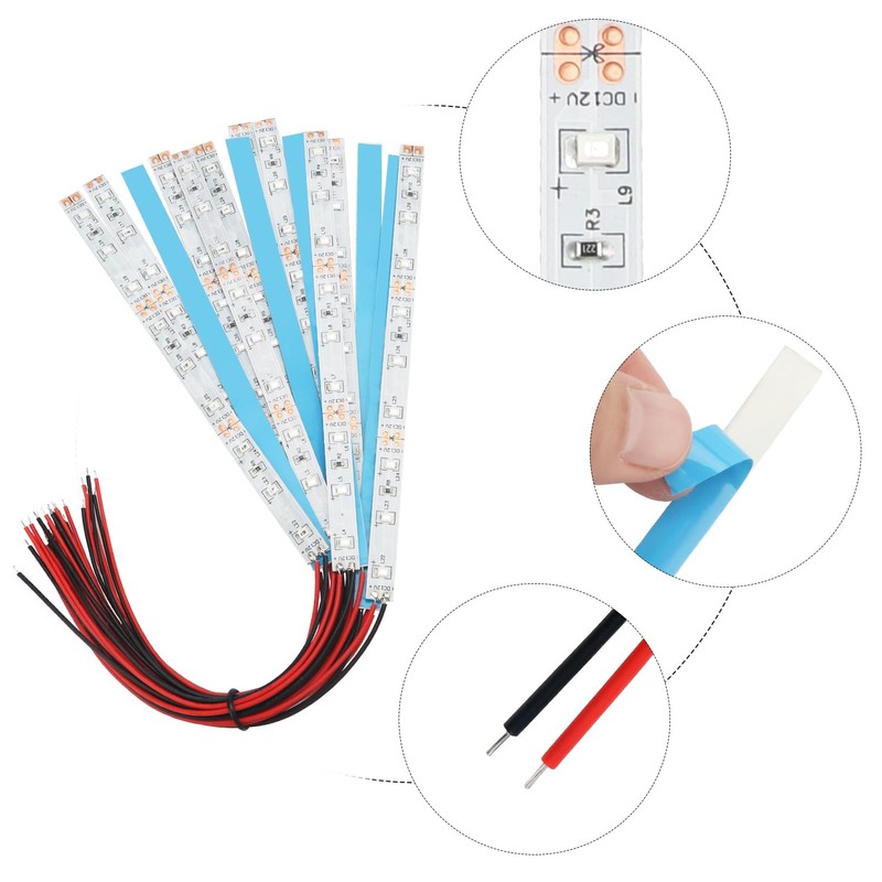 YIXISI 15 PCS 150mm Prewired Strip LED, 12V - 18V