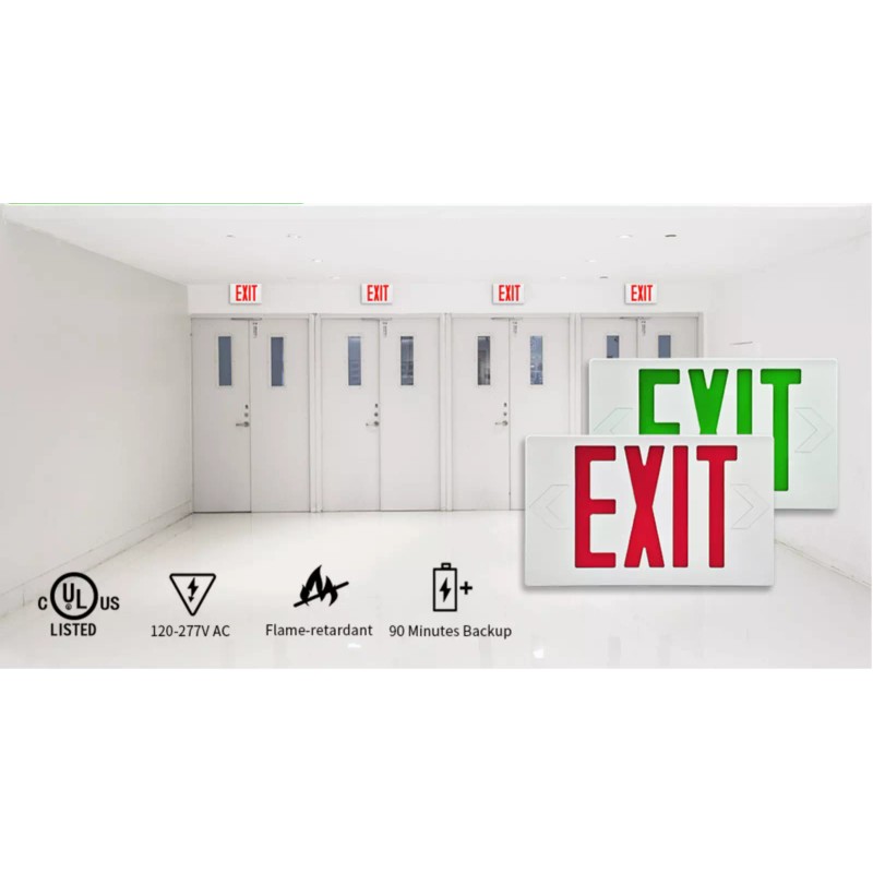 Light Fixture Industries LED Emergency Exit Sign Light - Battery