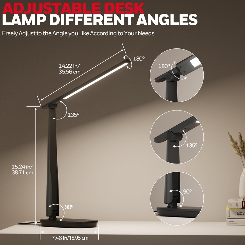 Honeywell LED Desk Lamp for Home Office, Eye-Caring Light with