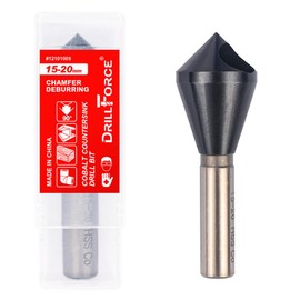 VALYRIANTOOL Cobalt Single End Countersink Drill Bits Set, TiAlN Coated 90 Degree Heavy Duty M35 Countersink Chamfer Tool for Metal, Stainless Steel, Copper, Wood, Fiberboard, 15-20MM