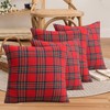 Set of 4 Christmas Scottish Tartan Cushion Covers, RedTartan Check
