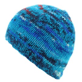 LOUDelephant Wool Knit Beanie Hat - SD Bright Blue Mix