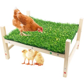 FlidRunest Extra-Large Wooden Chicken Toys, Natural Chicken Foraging Bed Toy for Coop, Multifunctional Training Perch Stand and for Poultry Chick, Hens, Rats