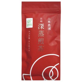 Maruko Ocha no Maruko Rokuguru Farm JGAP Miyazaki Deep Steamed Sencha 3.5 oz (100 g) x 1 Bag, Red