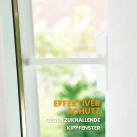 homeXpert Window Lock for Tilting Windows, Set of 6 in White, Easy Installation without Drilling, for Securing Tilting Windows, Open Holder, Slate Protection, Window Stopper, Window Protection