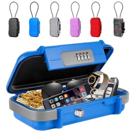 BKNOOU Portable Safe with Removable Chain, Anti-Theft Beach Safe Box, Waterproof Combination Lock Box for Travel, Dorm, Beach, Hotel, Car, Home, Office