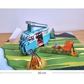 Card Mavens - Caravan Pop Up 3D Birthday Card for Men Women Campervan Husband Son Daughter Brother Sister Father's Day Mother's Day Retirement Good Luck Farewell Get Well Congratulations Thank You