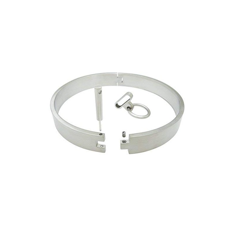 ACECHANNEL Stainless steel lockable collar torque necklace with removable O