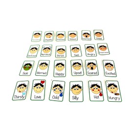 kids2learn Boys Feelings card and Emotions 24 x Flash Cards for Autism Special Needs Communication Cue Cards. SENCO Tool