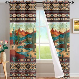 ZFRXIGN Aztec Tribal Curtains 84 Inch Length 2 Panels Set Geometric Blackout Curtains for Living Room Lightweight Room Darkening Curtains Window Drapes for Bedroom