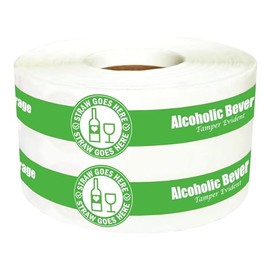Christmas Alcohol to-Go Drink Straw Tamper Proof Stickers 250 pcs Alcoholic Beverage Lid Stickers 1.25 x 9 inch Safe Secure Tamper Evident Safety Seals for Alcohol Cups Drink Lids Freshness (Green)
