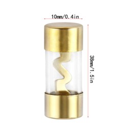 (6 Pack) 10A, 10A AGU, AGU Fuse 10A, 10 amp AGU Fuse, 10A AGU Fuse, 10A Gold-Plated AGU Fuse, 10A AGU Glass Fuses, Gold Glass Inline Suitable for Automotive/Marine Audio Speakers/car Stereo Systems