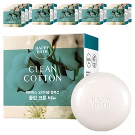 Happy Bath Original Collection Bath Soap Clean Cotton Scent, 90g, 12 Pieces / 해피바스 오리지널 컬렉션 목욕비누 클린코튼향, 90g, 12개입