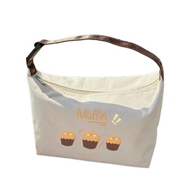 Kids Lunch Bag, Cute Insulated Bag Small Lunch Bag Cooler Bags Girls/Women w Buckle Shoulder Strap for School,Daycare,Kindergarten,Picnic (Muffin)