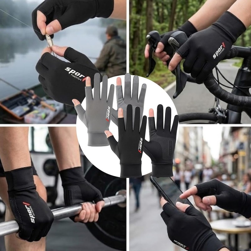 2 Pares Guantes de Protección Solar UPF 50+ Seda Helada