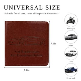 Ohleats Car Registration Insurance Holder, Leather Glove Box License Wallet Case with Magnetic Shut, Automotive Paperwork Document Organizer Card Holder for Women, Car Accessories (Brown, Small)