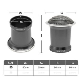 ZSDTRP Carburetor Air Filter Clean Velocity Stack 50mm Long CNC Aluminium Alloy With SUS304 Mesh For PWK21-30mm Carb Moped Pit Dirt Bike ATV Scooter (Titanium, 50mm Long)