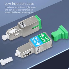 Adaptador de Fibra óptica SC UPC Macho a SC Hembra Adaptador 1200nm a 1600nm Convertidor óptico Híbrido Monomodo Conector Acoplador