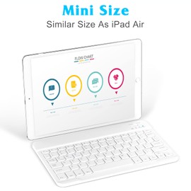 UrbanX Rechargeable Bluetooth Keyboard and Mouse Combo Ultra Compact Slim Full-Size Keyboard and Ergonomic Mice for Allview AX4 Nano Plus Mac/Desktop/PC/Laptop/Tablet- White