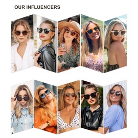 SOJOS Round Polarized Sunglasses for Women Fashion Trendy Style UV Protection Lens Sunnies Sunglasses SJ2175 with Dark Black Frame/Gradient Brown Lens with Tortoise Temple