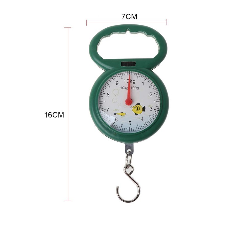 HYROOY Portable Fish Scale 10kg Hook Hanging Scales Portable Spring