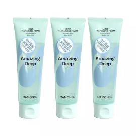 Mamonde 마몽드 어메이징 딥 민트 클렌징폼 120ml x3개 Mamonde Amazing Deep Mint Cleansing Foam 120ml x3