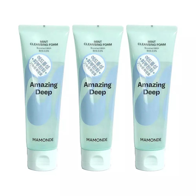 Mamonde 마몽드 어메이징 딥 민트 클렌징폼 120ml x3개 Mamonde Amazing