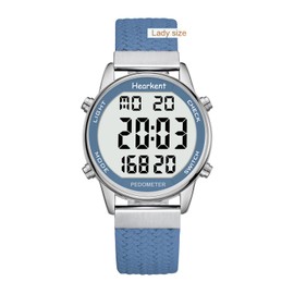 Hearkent Pedometer Watch for Women Fitness Tracker Walking Waterproof Sports Watch Calorie Counter Wrist Watch with Large Digital Display Seniors Women Elderly