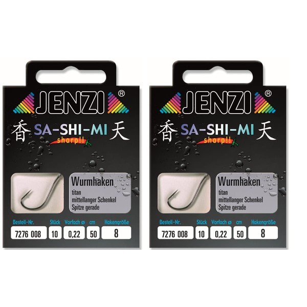 Set # 2 Packs (20 Pieces) Worm Hooks by Jenzi