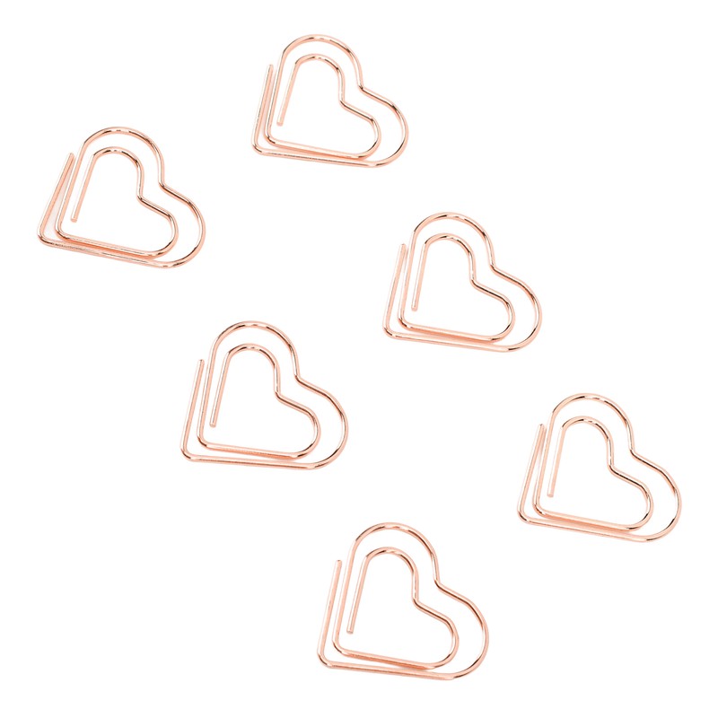 100pcs Heart Shape Paper Clips Cute Metal Paper Clips Portable