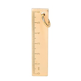 Mini Regla de Latón Macizo de 6cm, Regla de Metal Recta de 3mm de Grosor. Llavero Portátil, Colgante Vintage y Herramienta de Medición para Oficina.