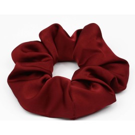 Mytoptrendz® Large Luxurious Smooth Soft Satin Scrunchies Curly Hair Ties Ponytail Hairbands Traceless Bobble For Girls Women Thick Hair (Burgundy)