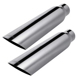 Upower Exhaust Tip 2.5" Inlet x 3.5" Outlet x 18" Overall Length Universal Trucks Car Stainless Steel Weld On Exhaust Tailpipe 2.5" to 3.5" 18" Long (2PCS)
