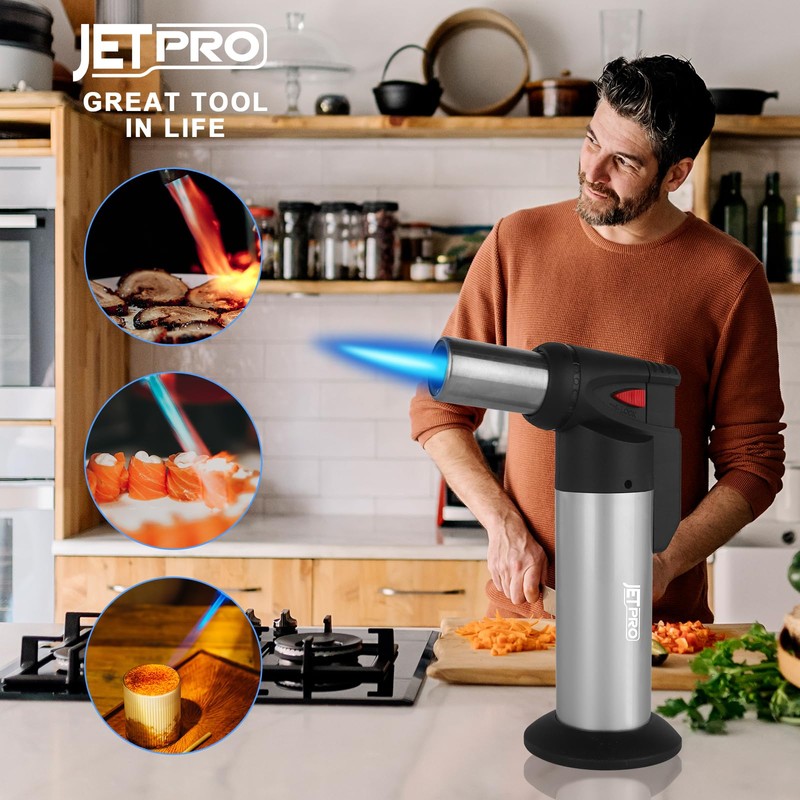 JETPRO Butane Torch Lighter One-hand Operation Kitchen Cooking Torch for