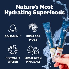 Voli Electrolytes Powder Packets | No Added Sugar Electrolyte Drink Mix for Hydration | Keto & Fasting Friendly, Natural Superfoods & Minerals | Pina Colada, 15-Count