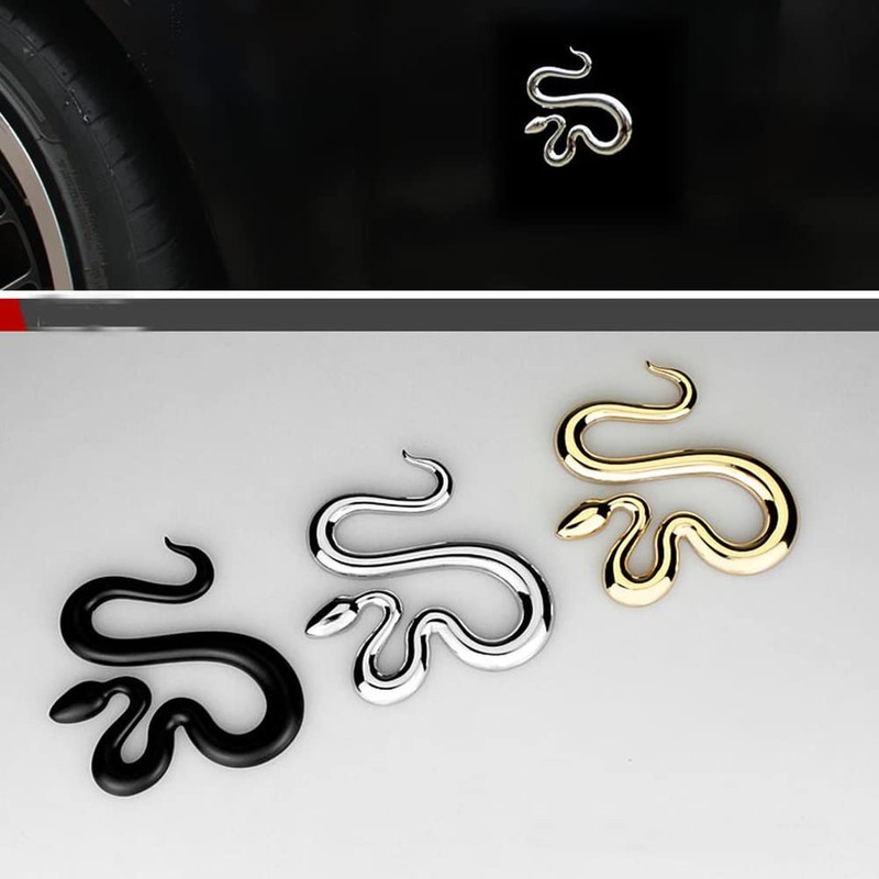 Snake Metal Car 3D Sticker Snake Emblem for Car Motorcycle