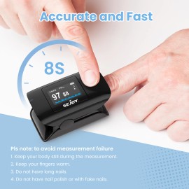 SEJOY Finger Tip Pulse Oximeter Blood Oxygen Monitor SpO2 Heart Rate Tester US