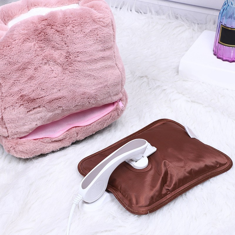 Electric Heated Foot Warmer Pink 5V USB Rechargeable Thickened Foot