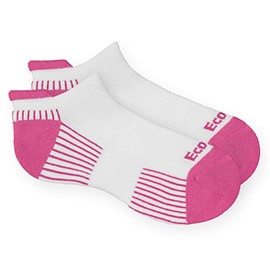 Ecosox Viscose Bamboo White/ Pink Active Sport Low tab Socks for Women – Set of 5