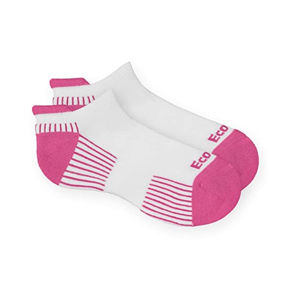 Ecosox Viscose Bamboo White/ Pink Active Sport Low tab Socks