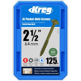 Kreg SML-C2X250-125 HD Pocket Screws, 2-1/2 Inch (125 Count)