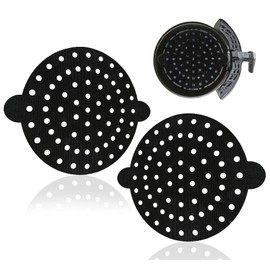 MATI 2PCS Reusable Air Fryer Liners, Non Stick Surface, Large Air Circulation Holes, Tags to Remove Liner, Easy to Clean, Thick Durable Premium Material, 8inch Round, Food Grade Quality