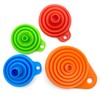 Qgond 4-Pack Collapsible Silicone Kitchen Funnel Set | Small &