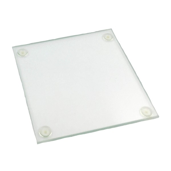 FASHIONCRAFT Perfectly Plain Collection Glass Coasters – Square Coasters, Party