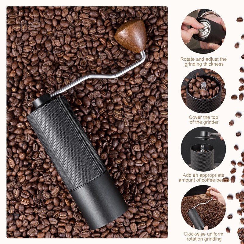 Generic Manual coffee grinder Capacity 25 grams, stainless steel tapered