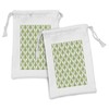Ambesonne Irish Fabric Pouch Set of 2, Entangled Clover Leaves