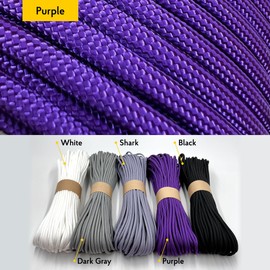 EdcX Paracord 4mm, 35+ Solid Colors (10m, 15m, 30m, 50m, 100m, 300m) | Ideal for Crafting, DIY, Camping, Survival, Outdoor | 100% Nylon Rope 4mm | Tactical Cord 550 Type III (Purple, 30 m)
