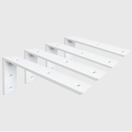 WINKER Countertop Support Bracket 3 Pack Heavy Duty 3/8" Thick Hidden L Shelf Bracket 14" x 6" x 2.5" Metal Corbels for Quartz/Granite/Wood/Concrete/Laminate Countertops, White