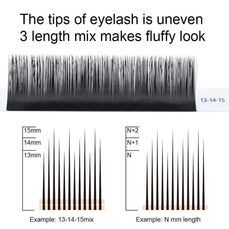 NAGARAKU Eyelash Extensions Individual Eyelashes 0.05 D Curl 12-13-14 mm