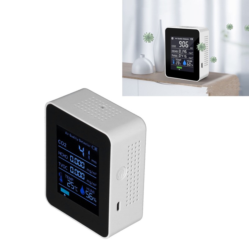 Digital Air Quality Monitor 3.7V Portable Carbon Dioxide Detector Temperature